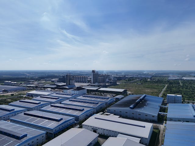 un quartier industriel vu de haut, Amortissement installation photovoltaïque